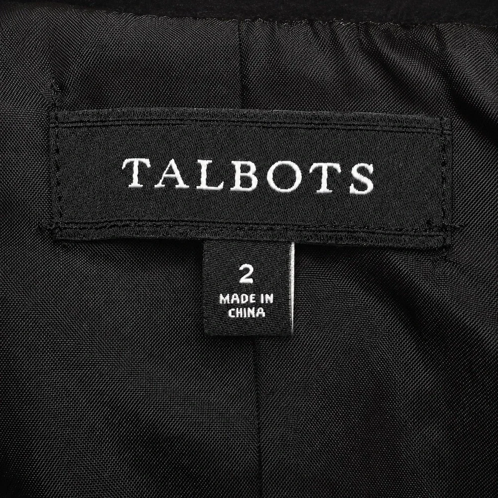 Talbots Red Rose Floral Velvet Jacket Size 2 Black Cotton Blazer Holiday Winter